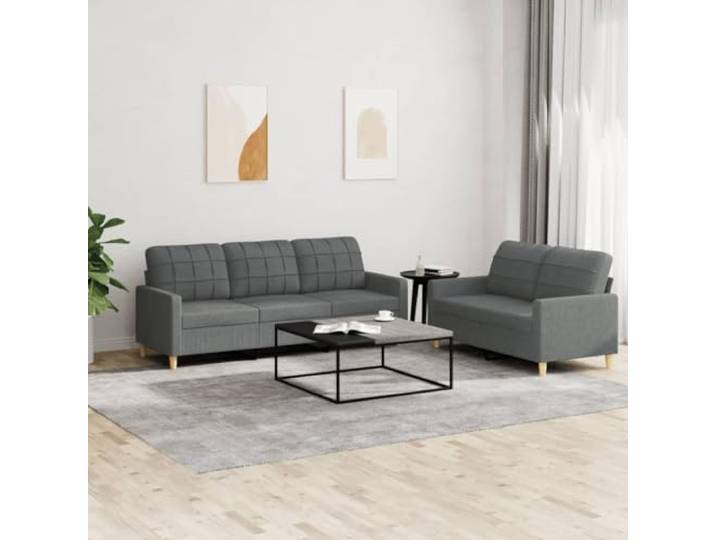 SECOLI Sofa Set 3 sitzer + 2 sitzer Wohnzimmer Sofa garnituren Wohnzimmer Set Couch Lounge Couch Sofa Couch für Wohnzimmer-2-tlg-Dunkelgrau-Stoff