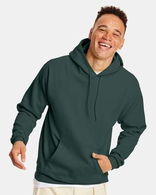 Hanes P170 EcoSmart Hooded Sweatshirt in Dark Green size 4XL   Cotton Polyester