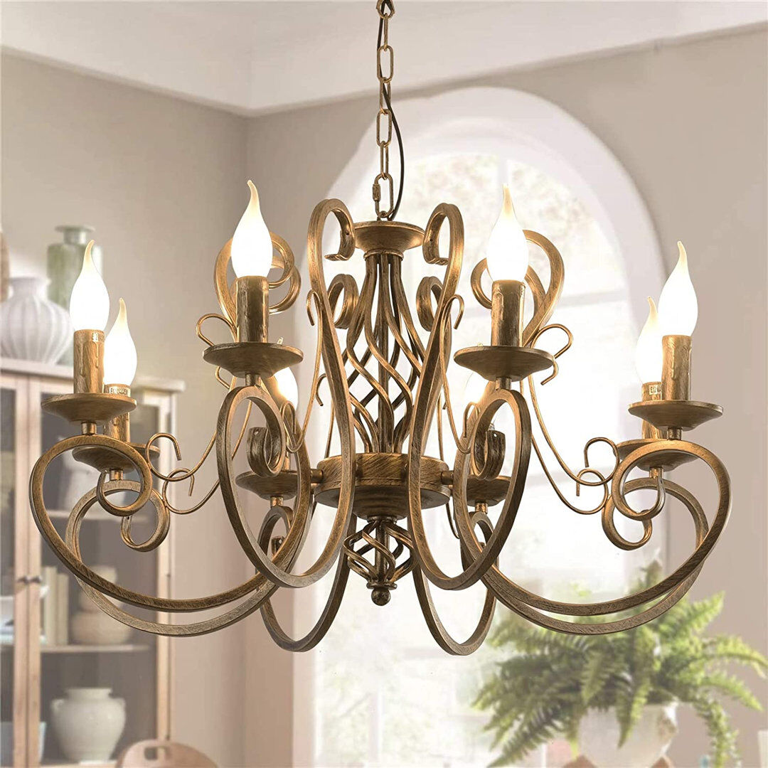 Canora Grey Pelchat 8 - Light Candle Style Chandelier Bronze 39cm H X 68cm W X 68cm D