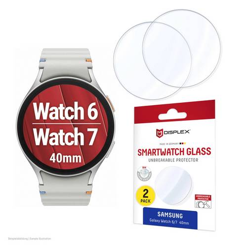 DISPLEX Glass Displayschutzglas Samsung Galaxy Watch6 40 mm, Galaxy Watch7 40mm 1 Set 02149