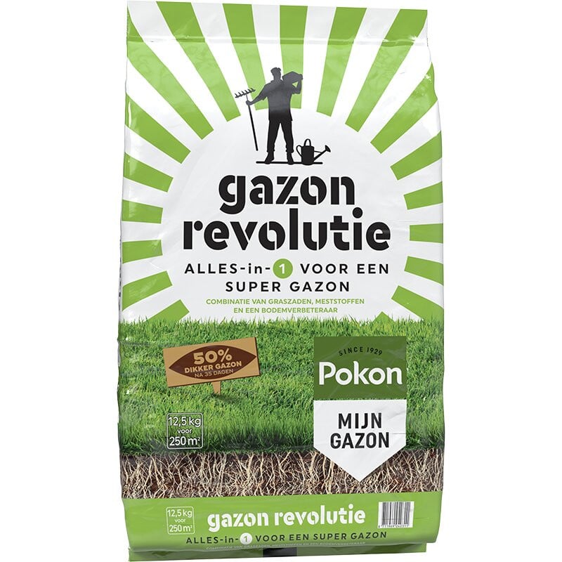 Pokon Gazon Revolutie Organisch Graszaad, 12,5 kg voor 250 m2