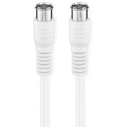 Nedis Satelliten- und Antennenkabel - F Male Schnell - F Male Schnell - Vernickelt - 75 Ohm - Doppelt geschirmt - 5.00 m - Rund - PVC - Weiss - Box