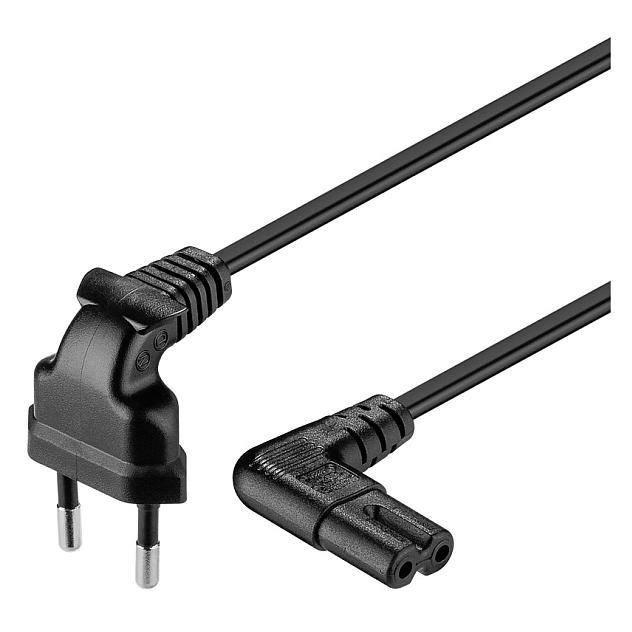 Hapena Netzkabel Eurostecker44142203023m beide Enden gewinkelt schwarz (3 m) (4414220302)
