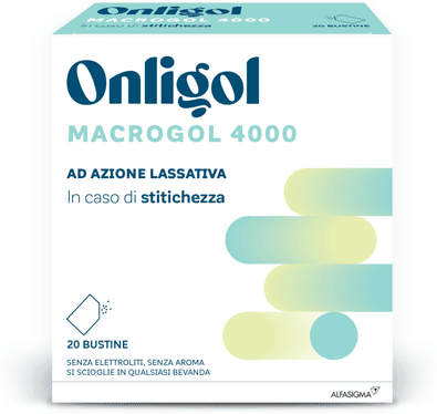 Onligol Dispositivo Medico Lassativo a base di Macrogol 4000 Lassativi Osmotici 20 Bustine