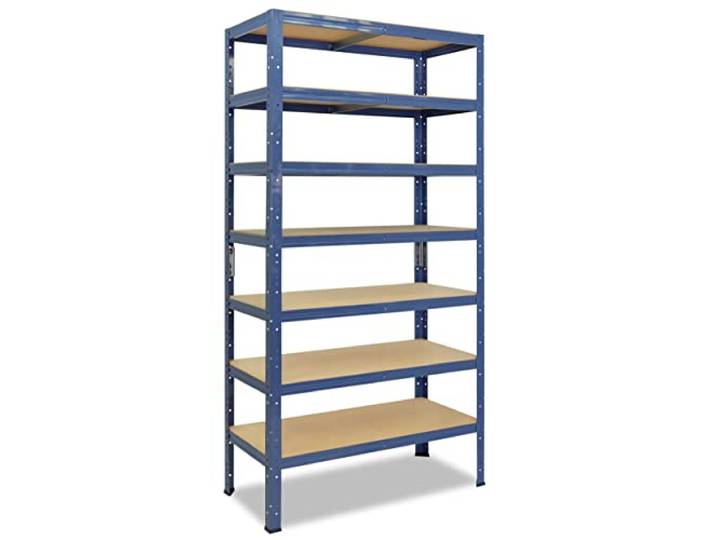 shelfplaza Home 230x45x50cm Schwerlastregal blau mit 7 Böden x 125kg Kellerregal · Lagerregal · Metallregal · Regale für Kellerraum · Steckregal · Abstellraum Regal