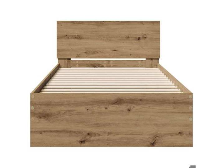 BURKE* Lit simple 90x200cm moderne Structure de lit chêne artisanal Bois d'ingénierie- LL1479