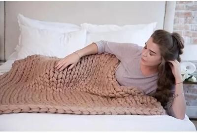 Uplift Picks Chunky Knit Weighted Blanket Soft Breathable Queen Size Throw 1 80x80 Cm