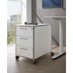 Bosse Solutions Rollcontainer Chrom Weiss