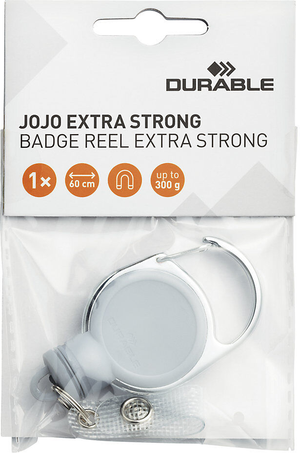 Ausweishalter JOJO EXTRA STRONG, mit Druckknopf-Schlaufe, VE 10 Stk, grau DURABLE