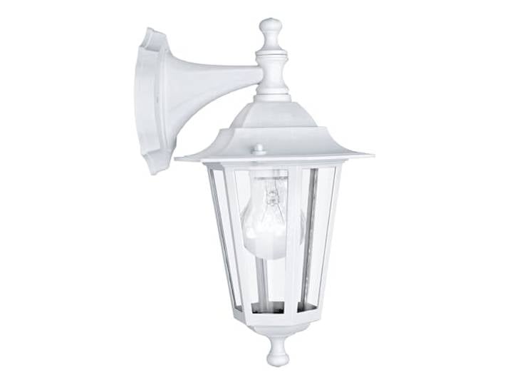 EGLO Applique murale extérieure Laterna 5\, éclairage d’extérieur en fonte d’aluminium blanc et verre\, douille E27\, IP44