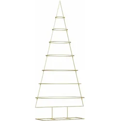 vidaXL Metall Weihnachtsbaum Gold 210 cm Pulverbeschichteter Stahl