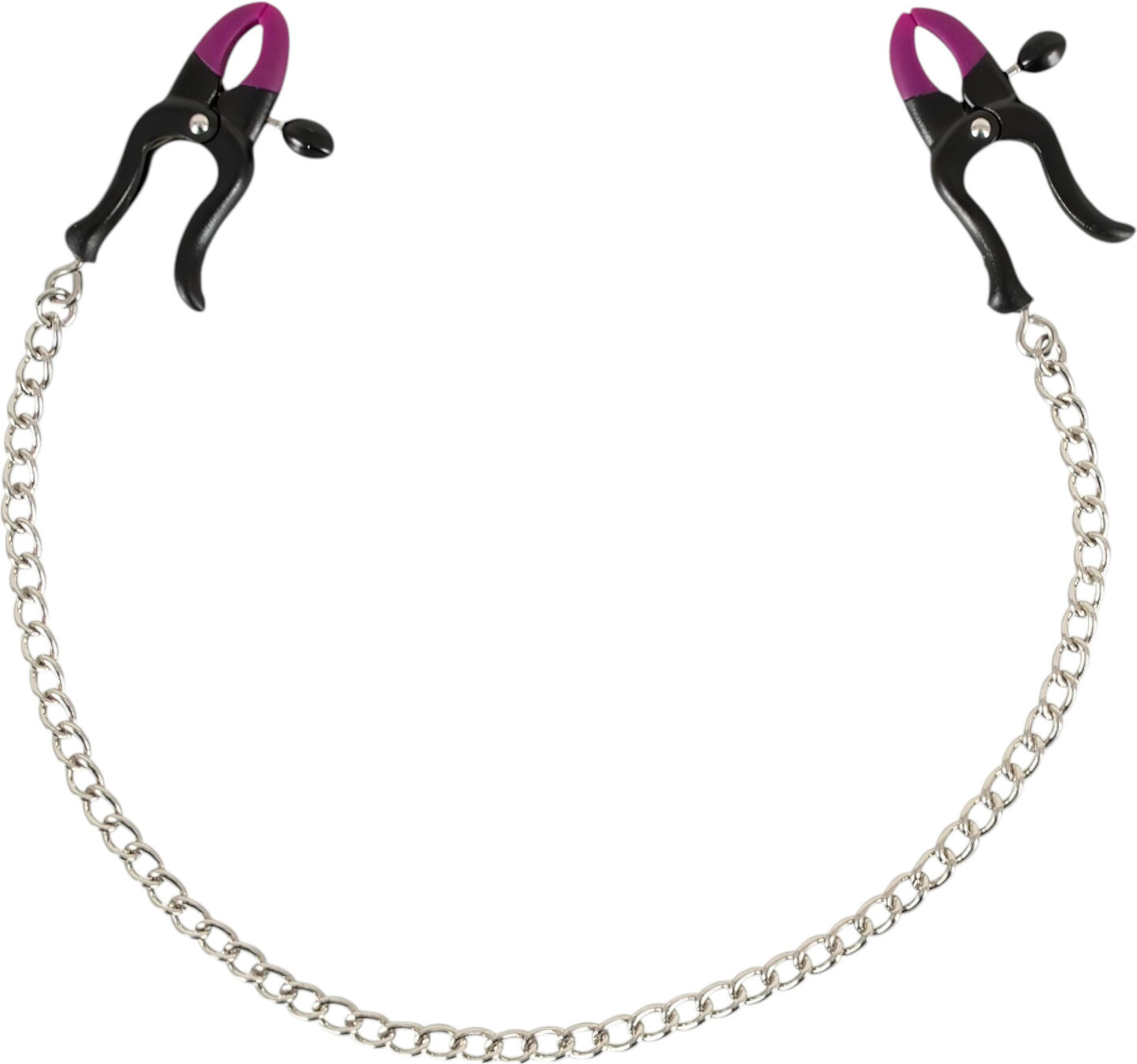 Bad Kitty - Nipple Clamps with Chain (Purple-Black)