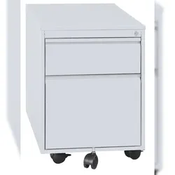 Lüllmann Büro Rollcontainer Bürocontainer mit Hängeregistratur Lichtgrau 55x40x59 cm 505100X