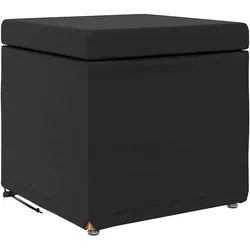 Hocker aus schwarzem Kunstleder und Verbundholz, Modell Apex Riviera