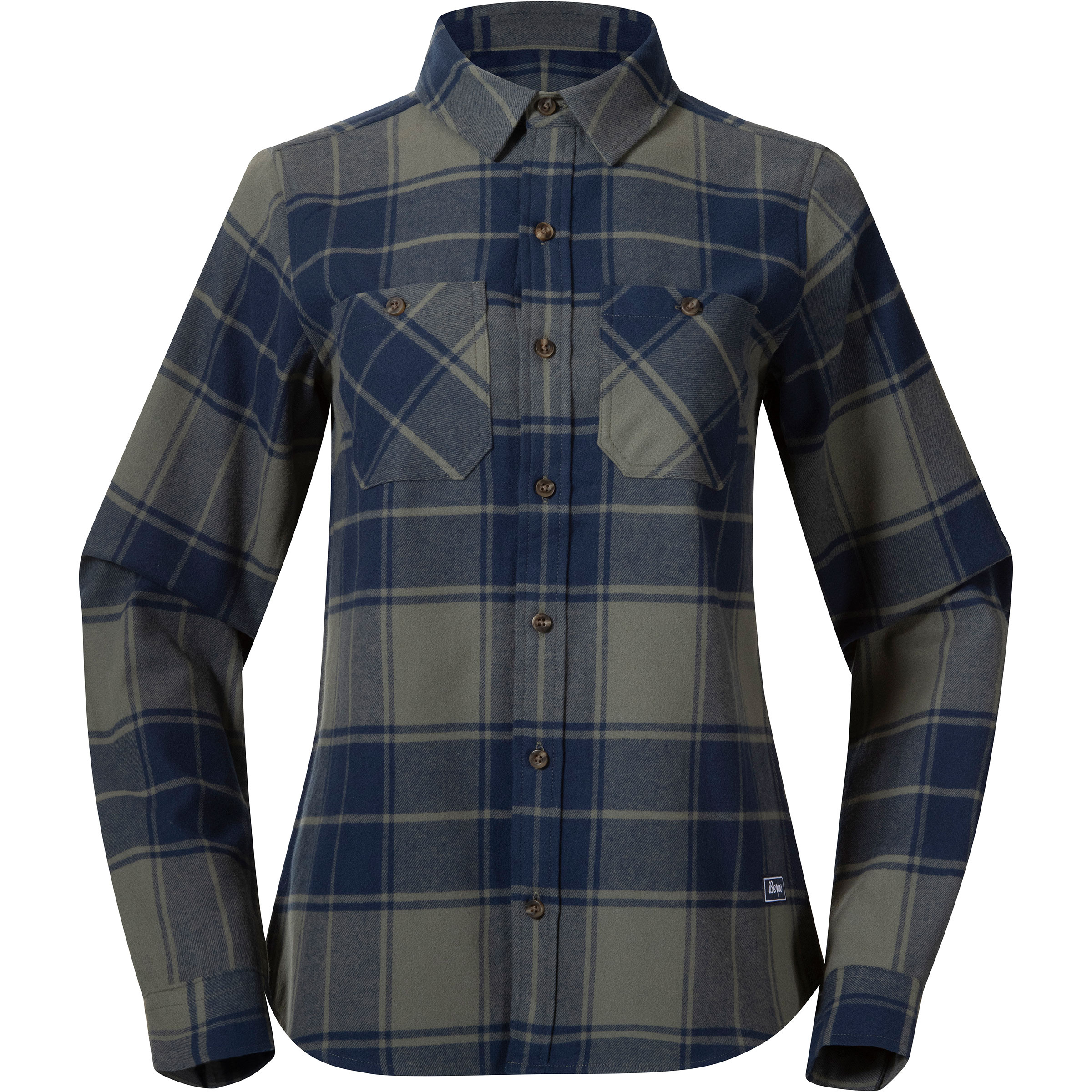 Bergans Nordmarka Flannel Damen Blusen oliv Größe M Camping Hautfreundlich