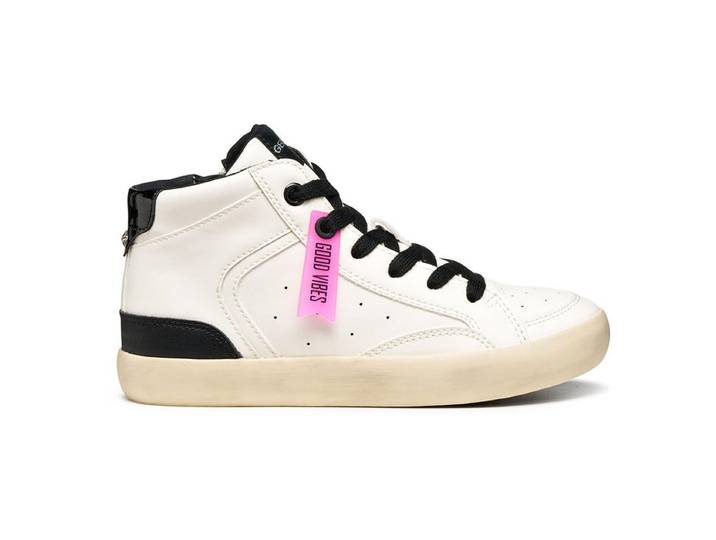 GEOX J Gisli Sneaker Femme Blanc/Noir