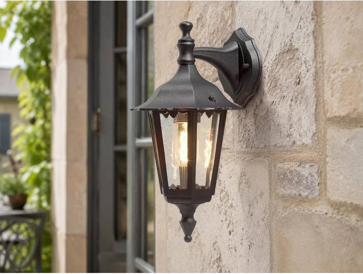 Konstsmide Firenze Down schwarz lackiertes Aluminium, klares Glas 7231-750