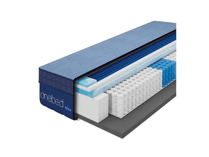Taschenfederkernmatratze Onebed MAX 27 cm H4 TPE-Gitter – 90x200 140x200 160x200, Onebed, 27 cm hoch, 7-Zonen für Druckentlastung und kühles Schlafklima