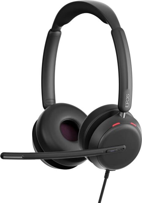 EPOS Impact 860T   Casque Casque duo pour l'Open-Office avec double connexion USB-A/C, technologie BrainAdapt™ et certification Teams.