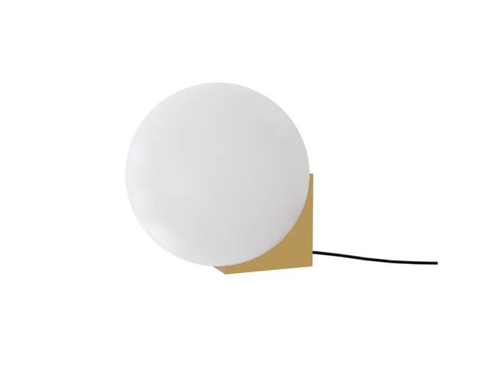 Lampe de table tactile bronze et verre opalin ip44 1xg9