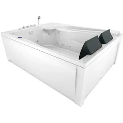 AcquaVapore Whirlpool Pool Badewanne Eckwanne Wanne W12HZ-A-ALL 135x180cm Reinigungsfunktion Farblicht, Ring-Zirkulation passive Schlauch-Reinigung