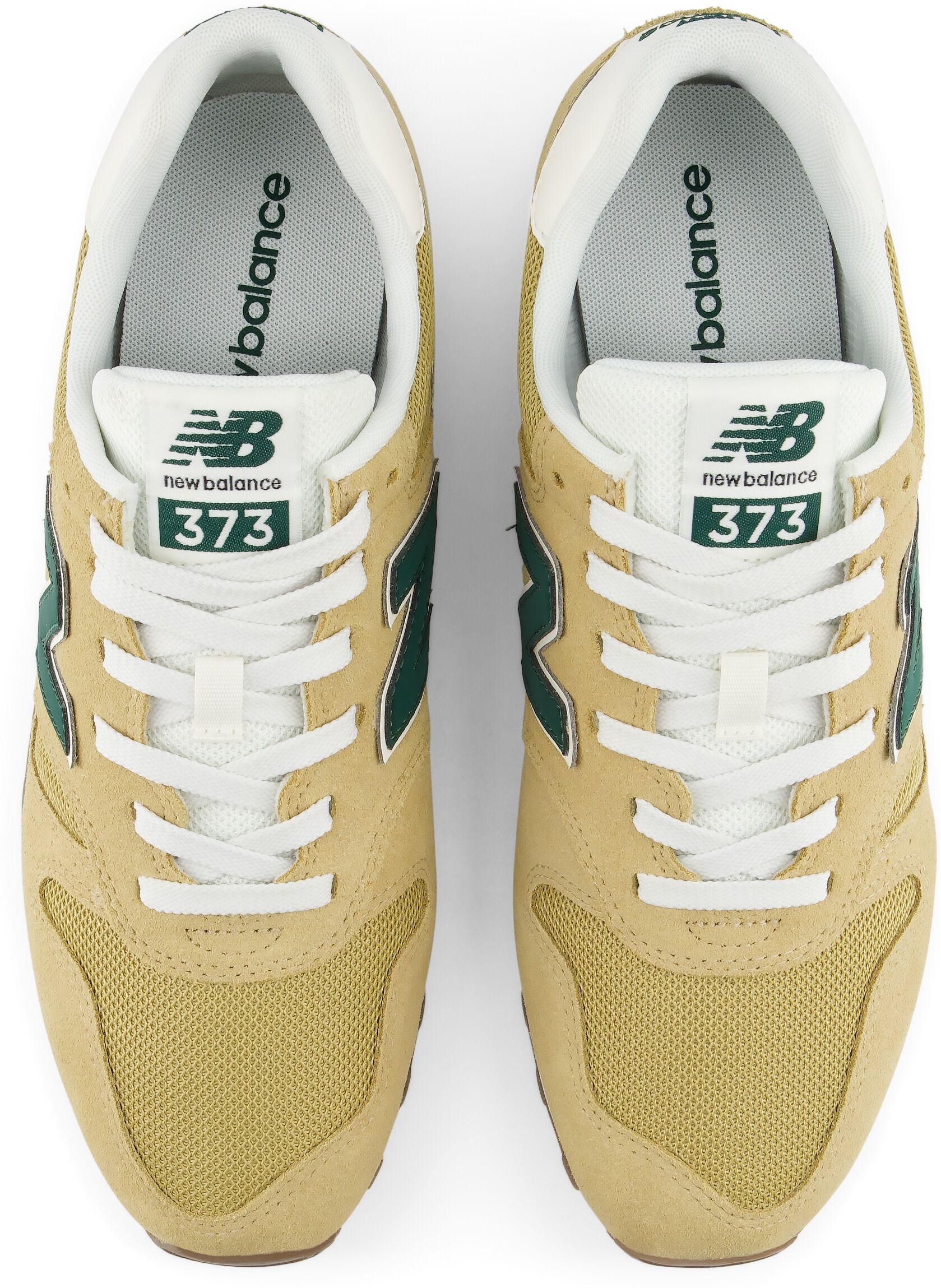 Sneaker NEW BALANCE "373", Herren, Gr. 38,5, beige (quicksand, nordic grün), Leder, Textil, Schuhe Sneaker