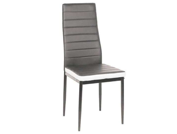 ERROLVES Chaise Ensemble de 4 chaises de salle à manger horizontales pour votre colonne vertébrale Gris et blanc