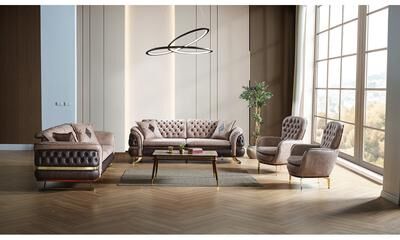 Furnia Venezia 2 Pieces Living Room Sets 2 Sofa 2 Chair