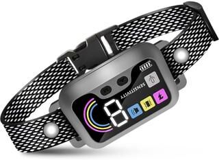 Inspired Deals Smart Color Screen Dog Bark Trainer Collar With Adjustable Anti Bark Control dark Gray