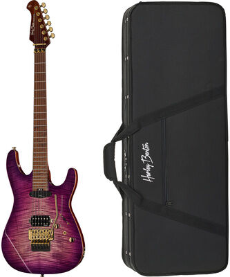 Harley Benton Guitar MAX Fusion Signa w/Case Purple Flame