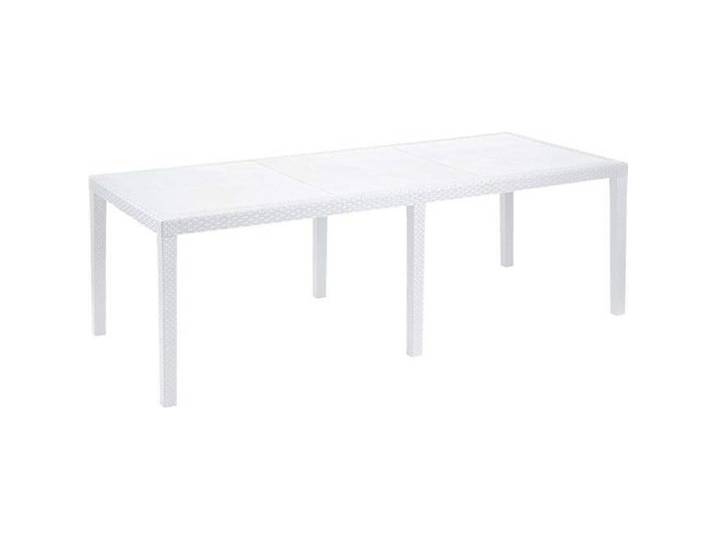 Table d'extérieur extensible effet rotin - DMORA - Roma - Blanc