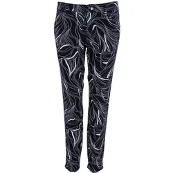 Alberto Hose Mona White Leaves, schwarz/weiss