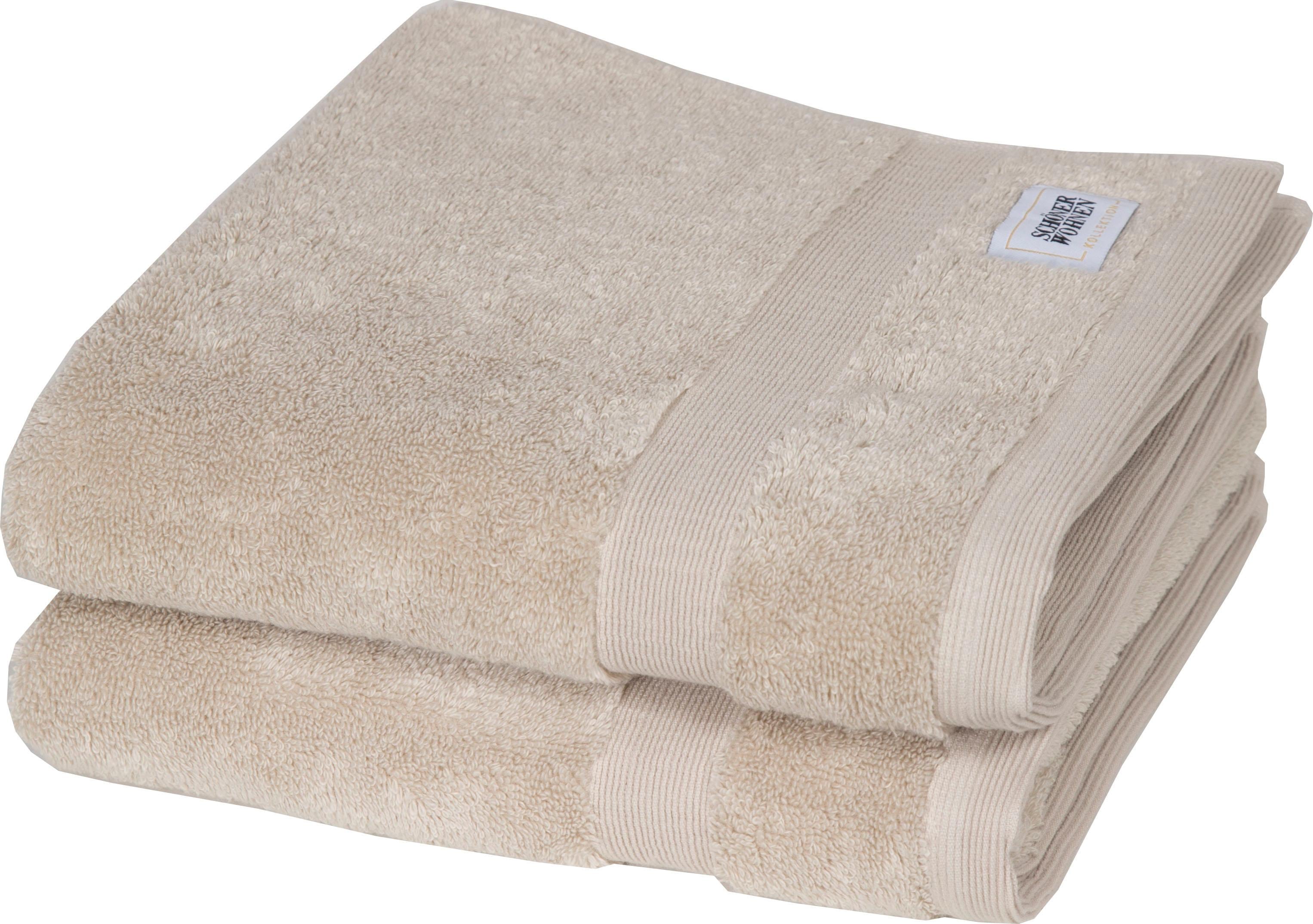 SCHÖNER WOHNEN-Kollektion "Cuddly" schnell trocknende Airtouch-Qualität sand B/L: 50cmx100cm, 2 Stk., Frotteevelours