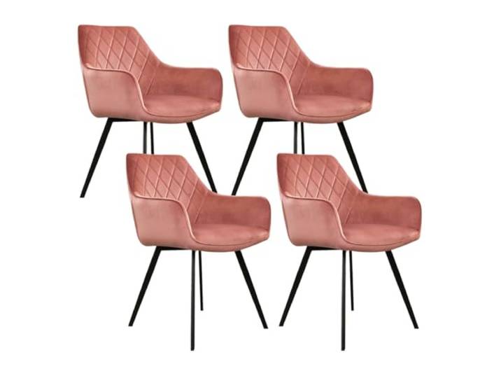 SET van 4 Kick eetkamerstoel Karl Velvet - Roze