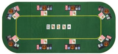 Costway 79 x 36 Inch 8-Player Foldable Poker Table Top with Carry Bag and Cup Holders