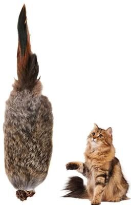 Inspired Living Faux Rabbit Fur Cat Kicker Toy Interactive Plush Hunting Toy For Cats & Small Dogs a