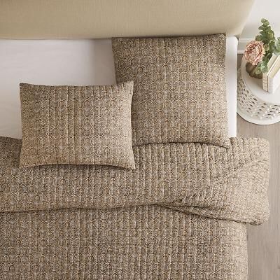 Rhye Block Print Quilted Sham - Brown Standard - Ballard Designs