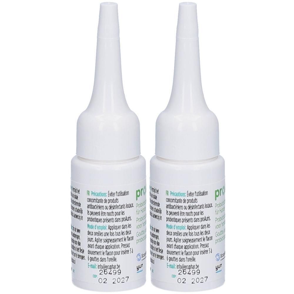 proAuris probiotische Ohrentropfen f. Hunde 2x 2x20 ml Tropfen