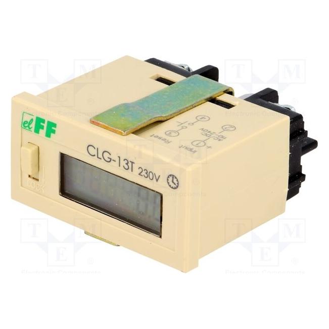 F&R Arbeitszeitzähler 110-240V AC/DC 6 Zeichen Digitalpanel 48x24mm (CLG-13T) (CLG-13T)
