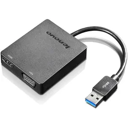 Lenovo USB 3.0 zu (HDMI, VGA), Video Adapter, Schwarz