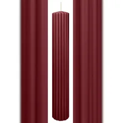 Wiedemann Kerzen Rillen Kerzen Bordeaux 300 x Ø 45 mm, 4 Stück