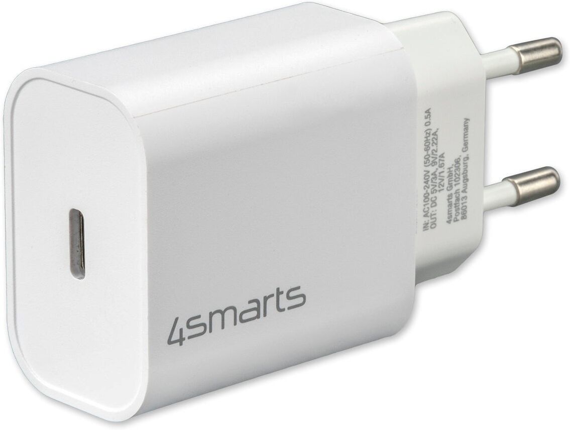 4smarts VoltPlug PD 20W Vægoplader m. USB-C - Hvid