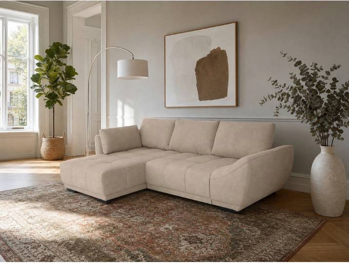 foamnova Ecksofa Leuven, Recamiere links/rechts, B 269 cm, Flache, moderne Silhouette, schlanke Füße