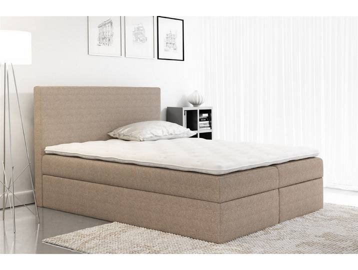 Fun Möbel Boxbett Schlafzimmerbett KELIS in Stoff (inkl. Bettkasten, inkl. Kaltschaumtopper)