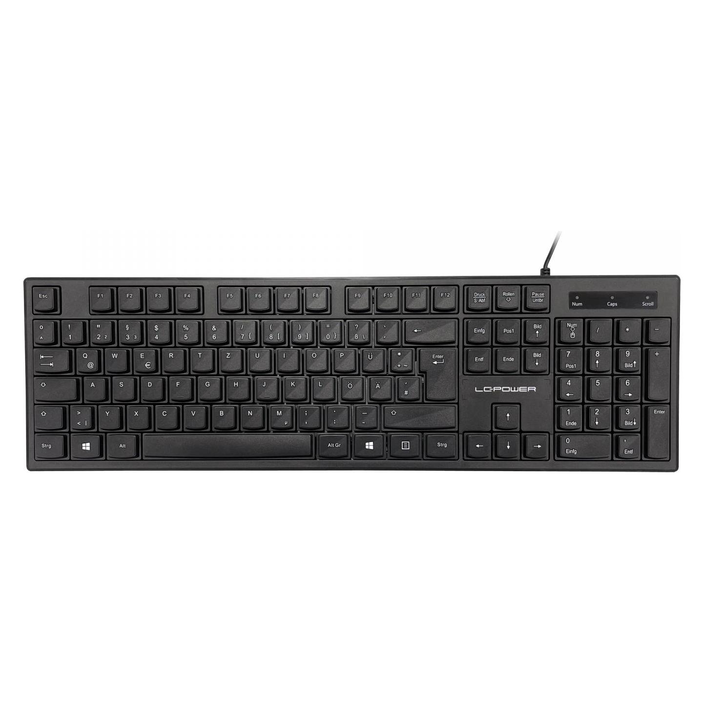 LC-Power Tastatur KEY-903DE black USB,105 Tasten,QWERTZ (DE, Kabelgebunden) (LC-KEY-903DE)