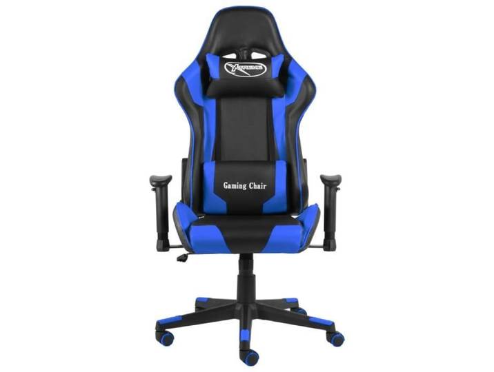 JILL*NEW Chaise Gamer Fauteuil Gamer Chaise de jeu pivotante Bleu PVC FR1330