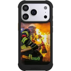 Nivocase Hülle für Apple iPhone 17 Pro Stossfeste Handyhülle NIVOmax Case Schwarz Feuer Feuerwehr (Apple iPhone 17 Pro), Smartphone Hülle, Schwarz
