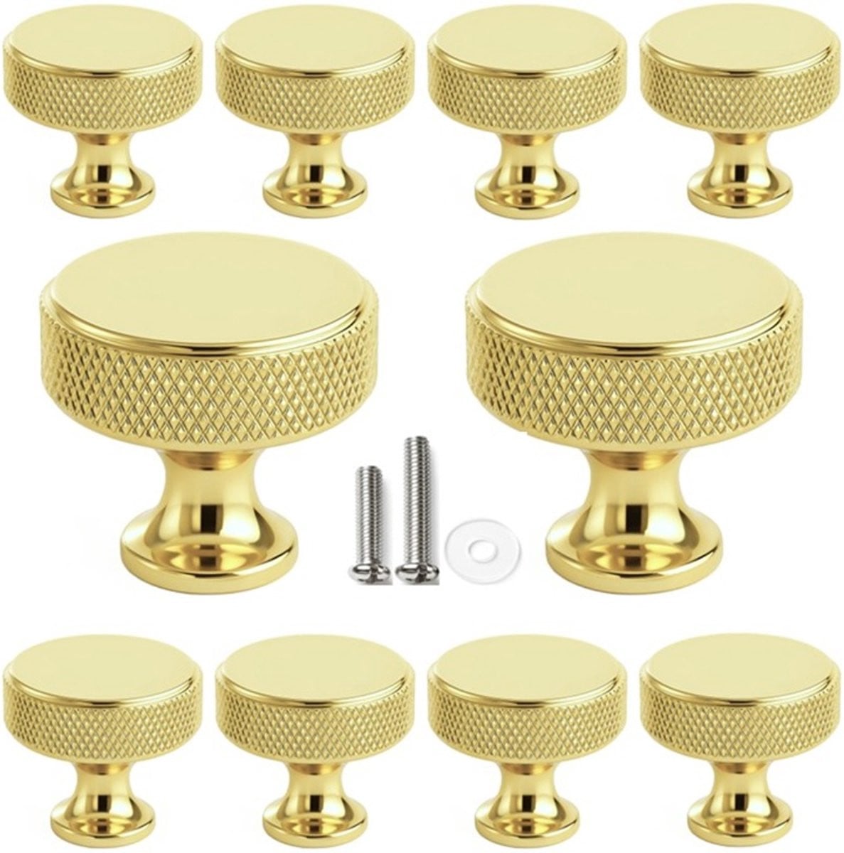 MSQDESIGN Kastknop Goud, 10 stuks, inclusief schroeven