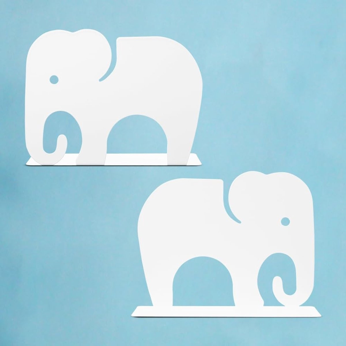 Omgoods Boekensteunen met Olifant Ontwerp - Metalen Decoratieve Boekensteunen met Antislip