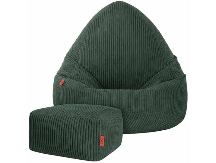 Sitzsack Kinder 75x75x100 cm BOHO mit Hocker - Sitzsack Erwachsene mit Füllung - Weicher Sitzsack Cord - Pouf für Kinderzimmer - Indoor Sitzsäcke - Bean Bag - Lounge Sessel - Wohnzimmer Möbel